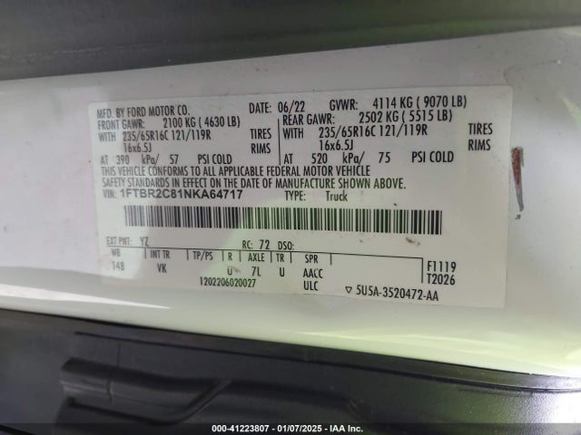 Ford Transit-250 2022 1FTBR2C81NKA64717 Image 9
