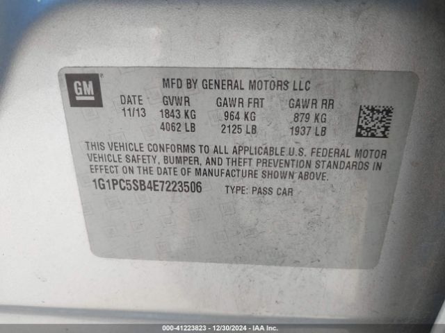 1G1PC5SB4E7223506 Chevrolet Cruze 1lt Auto