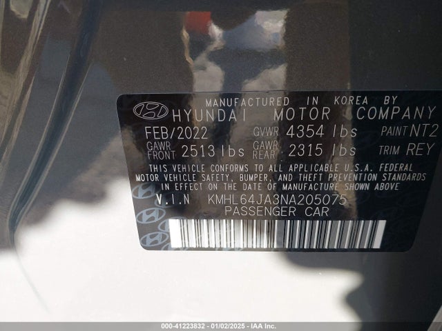 Hyundai SONATA SEL 2022 KMHL64JA3NA205075 Image 9