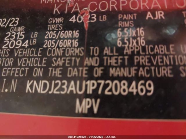 KNDJ23AU1P7208469 KIA SOUL S