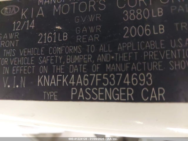 KIA FORTE LX 2015 KNAFK4A67F5374693 Image 9