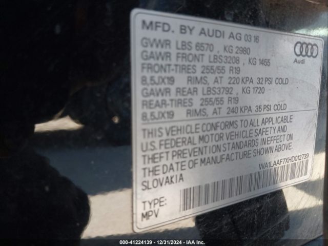 WA1LAAF7XHD012739 Audi Q7 3.0t Premium