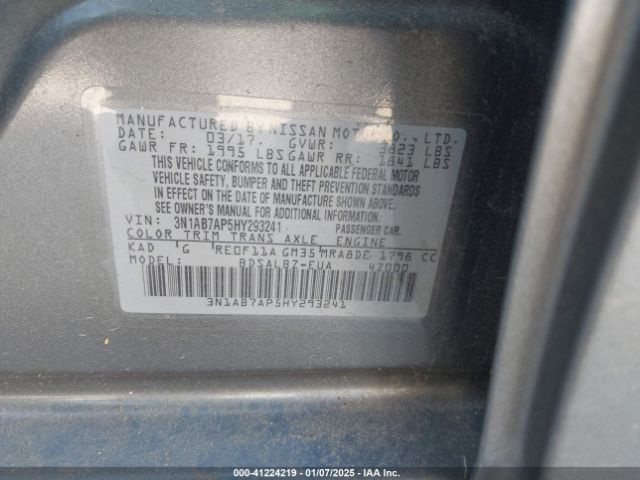 3N1AB7AP5HY293241 Nissan SENTRA S