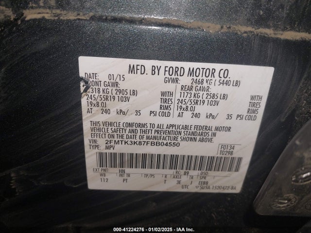 Ford Edge Titanium 2015 2FMTK3K87FBB04550 Image 9