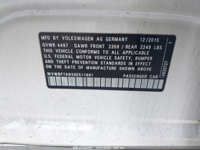 WVWBP7AN3GE511691 Volkswagen Cc 2.0t Trend