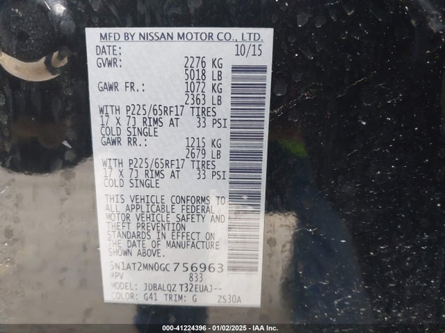 5N1AT2MN0GC756963 Nissan ROGUE SV