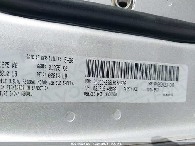 Dodge Charger Sxt Rwd 2020 2C3CDXBG8LH158076 Image 9