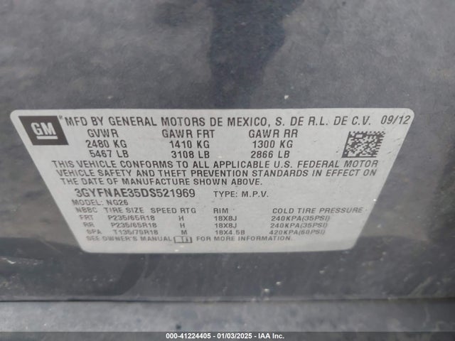 2013 CADILLAC SRX 3GYFNAE35DS521969 Photo 8
