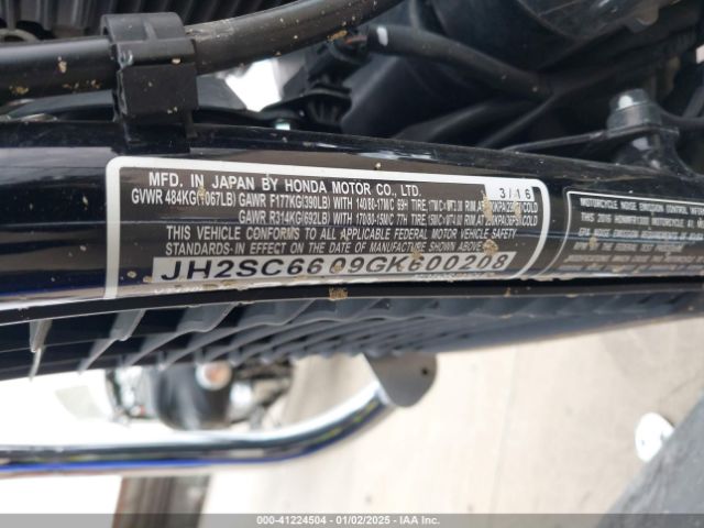 2016 HONDA VT1300 JH2SC6609GK600208 Photo 9