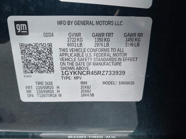 2024 CADILLAC XT5 1GYKNCR45RZ733939 Photo 8