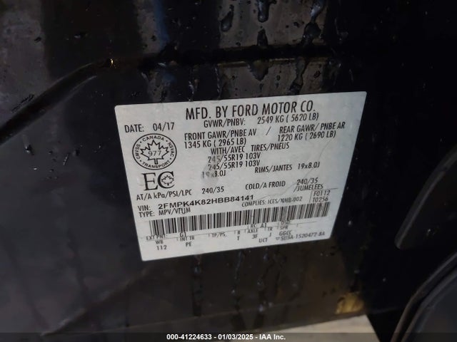 Ford Edge Titanium 2017 2FMPK4K82HBB84141 Image 9