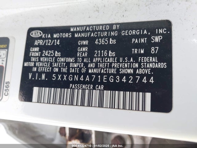 KIA OPTIMA EX 2014 5XXGN4A71EG342744 Image 9