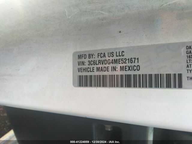 3C6LRVDG4ME521671 RAM Promaster 2500 High Roof 159 Wb