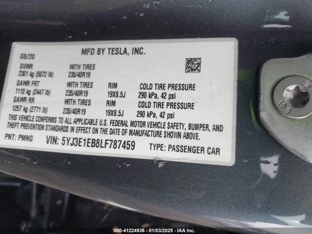 2020 TESLA MODEL 3 5YJ3E1EB8LF787459 Photo 8