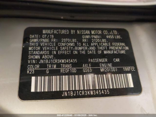 JN1BJ1CR3KW345435 Nissan Rogue Sport S
