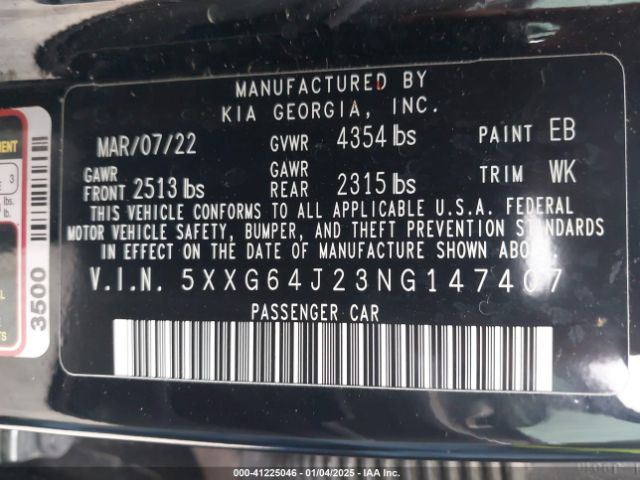5XXG64J23NG147407 KIA K5 Gt-line
