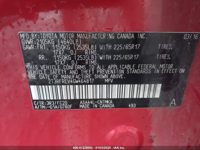 Toyota Rav4 Xle 2016 2T3RFREV4GW464817 Image 9