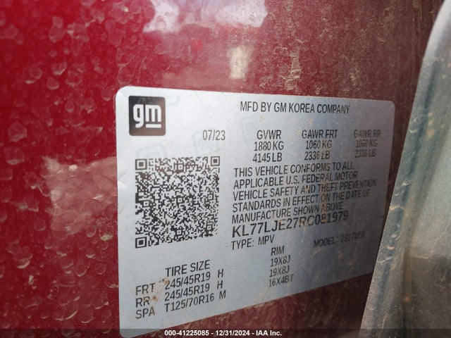 KL77LJE27RC081979 Chevrolet Trax Fwd 2rs