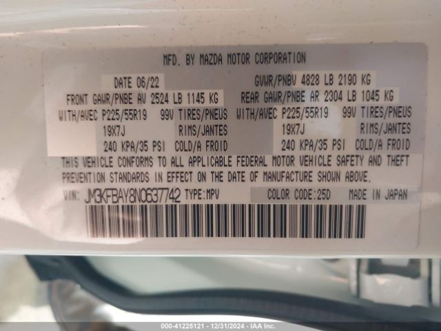 JM3KFBAY8N0637742 Mazda Cx-5 2.5 Turbo