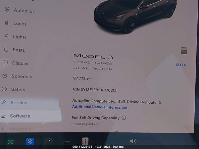 5YJ3E1EB5JF170212 Tesla Model 3 Long Range/performance