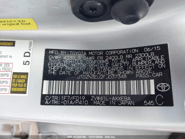 Toyota Prius V Two 2015 JTDZN3EU2FJ037348 Image 9