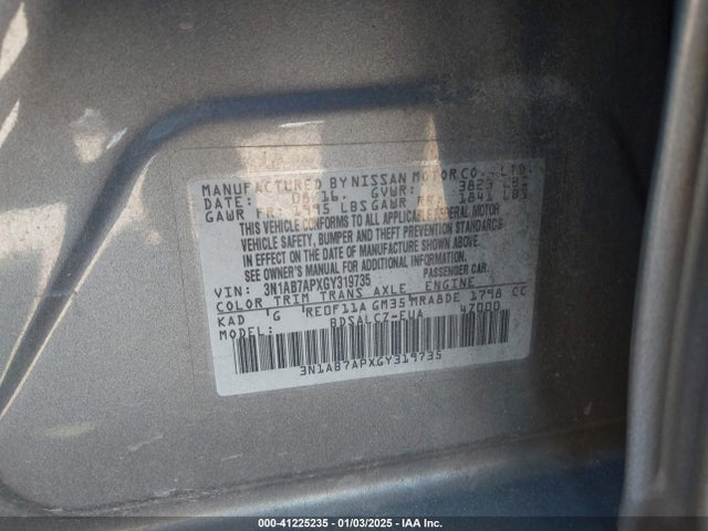Nissan Sentra Fe+ S 2016 3N1AB7APXGY319735 Image 9
