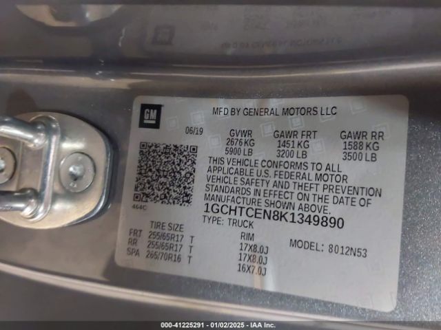 1GCHTCEN8K1349890 Chevrolet Colorado Lt