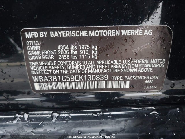 BMW 320 I 2014 WBA3B1C59EK130839 Image 9