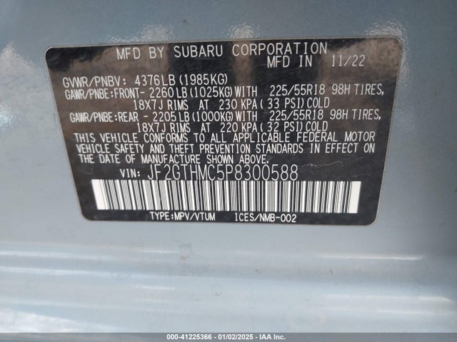 JF2GTHMC5P8300588 Subaru na