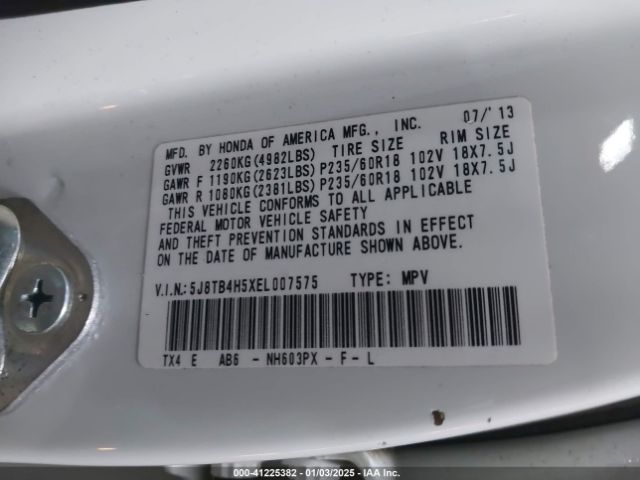 5J8TB4H5XEL007575 Acura RDX