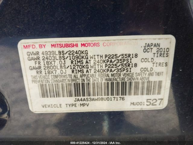 2011 MITSUBISHI OUTLANDER JA4AS3AW9BU017176 Photo 8