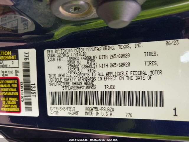 5TFLA5DB6PX108952 Toyota Tundra Sr5