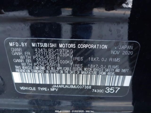 JA4ARUAU8MU007368 Mitsubishi Outlander Sport 2.0 Be Awc/2.0 Es Awc/2.0 Le Awc/2.0 Se Awc
