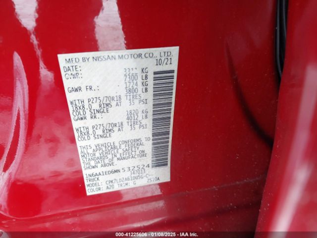 1N6AA1ED6MN532524 Nissan Titan Pro-4x 4x4
