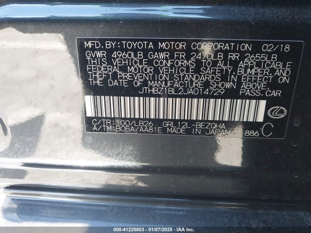 JTHBZ1BL2JA014729 Lexus Gs 350 Base/350 F Sport