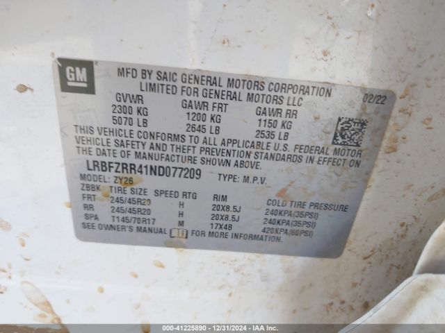 LRBFZRR41ND077209 Buick Envision Fwd Avenir