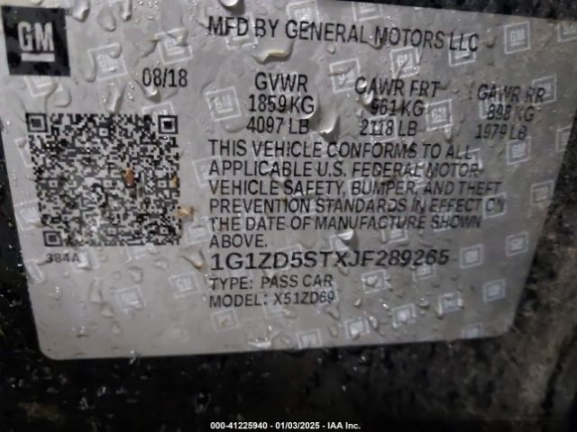 1G1ZD5STXJF289265 Chevrolet MALIBU LT