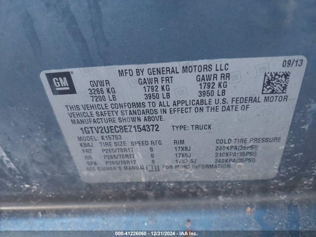 1GTV2UEC8EZ154372 GMC Sierra 1500 Sle