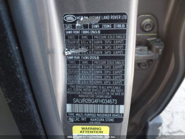 SALVR2BG4FH034673 Land Rover Range Rover Evoque Pure