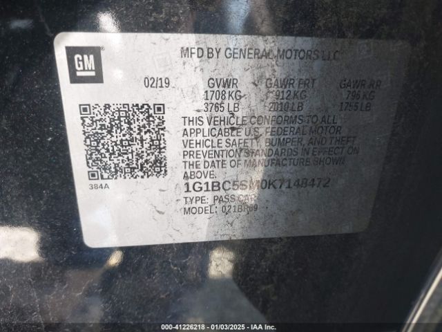 1G1BC5SM0K7148472 Chevrolet CRUZE LS