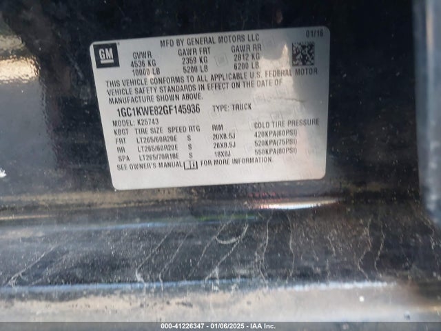 1GC1KWE82GF145936 Chevrolet Silverado 2500hd Ltz