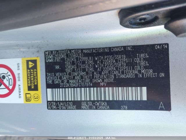 2T2ZK1BA0FC151914 Lexus RX 350