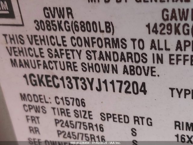 2000 GMC YUKON 1GKEC13T3YJ117204 Photo 8