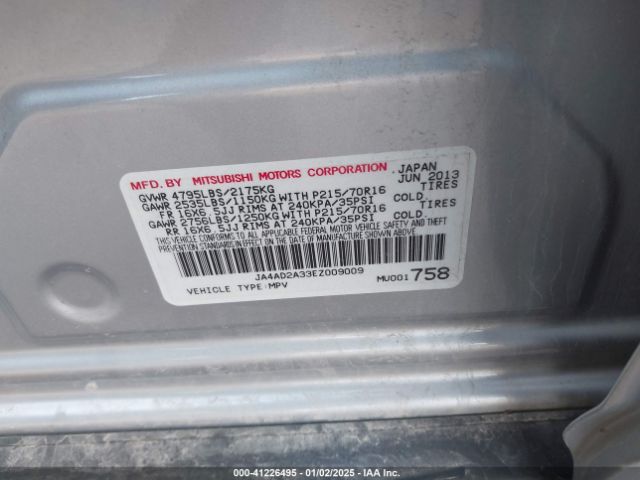 2014 MITSUBISHI OUTLANDER JA4AD2A33EZ009009 Photo 8