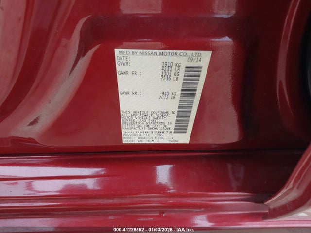 Nissan Altima 2.5 S 2015 1N4AL3AP5FN339878 Image 9