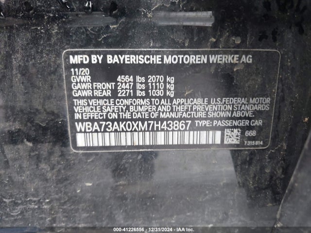 BMW 228i Gran Coupe Xdrive 2021 WBA73AK0XM7H43867 Image 9