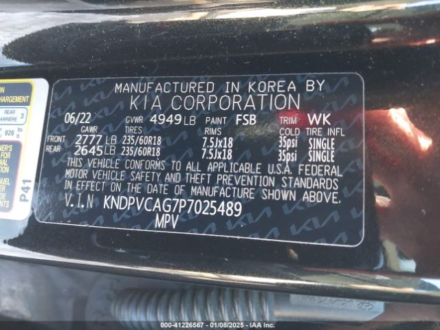 KNDPVCAG7P7025489 KIA Sportage Hybrid Ex
