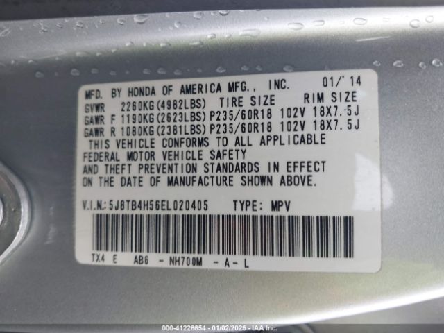 5J8TB4H56EL020405 Acura RDX