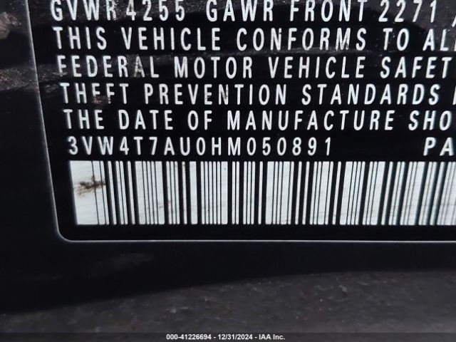 3VW4T7AU0HM050891 Volkswagen Golf Gti Autobahn 4-door/s 4-door/se 4-door/sport 4-door
