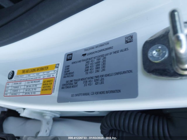 1GNSKPKD8RR269892 Chevrolet Tahoe 4wd Z71